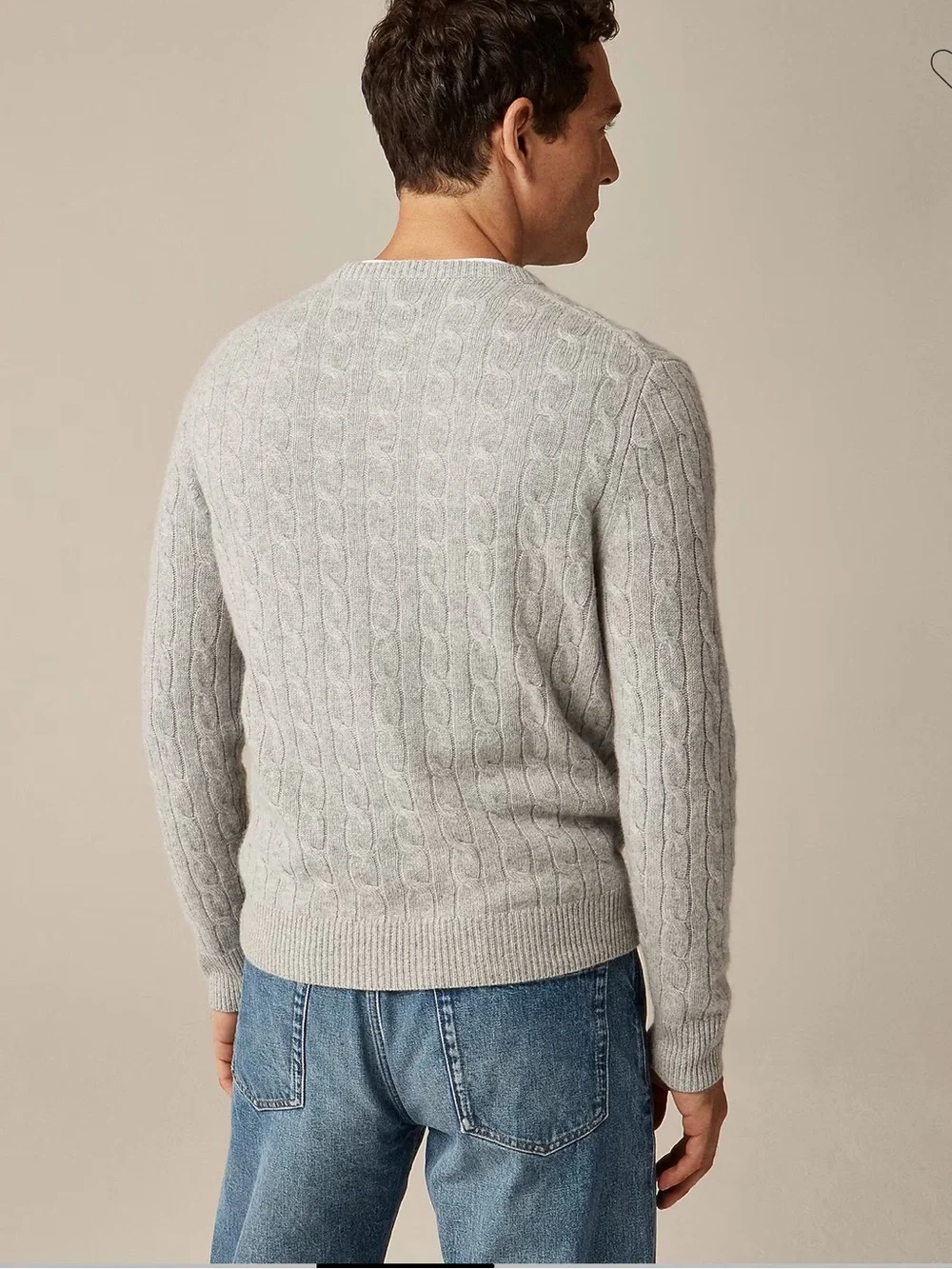 J.Crew Cashmere cable-knit sweater Heather Grey